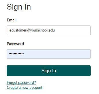 My Account Sign In Box