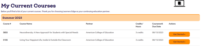 My Current Courses