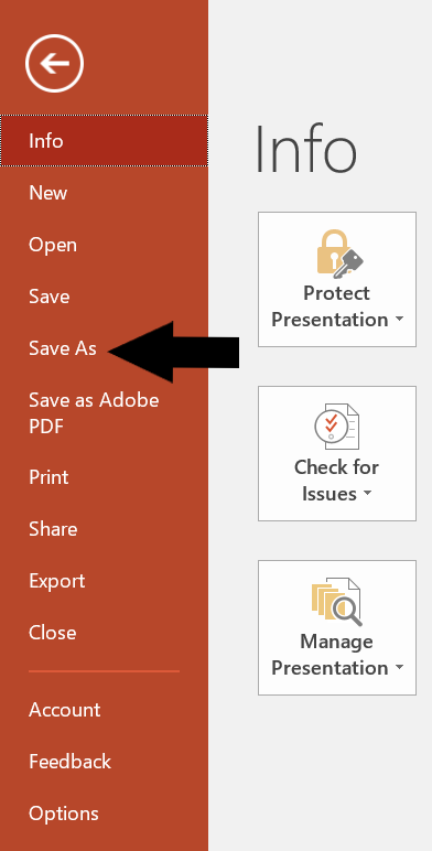 PowerPoint - Save As